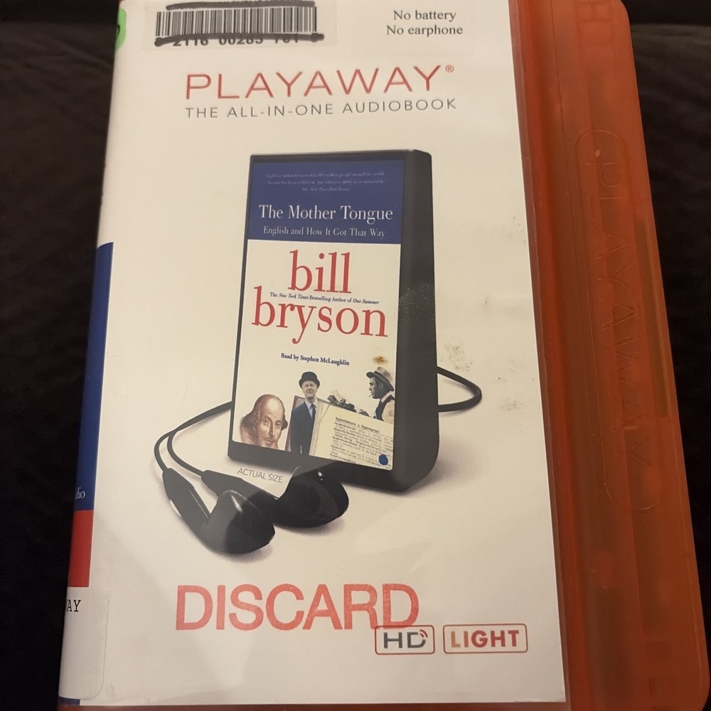 Playaway Audiobook Ex Library - The Mother Tongue By Bill Bryson